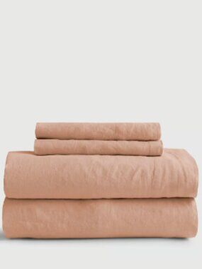 Quince Queen Desert Sunset 100% Linen 4 Piece Sheet Set